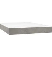Boxspringbett mit Matratze & LED Hellgrau 140x200 cm Samt