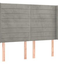 Boxspringbett mit Matratze & LED Hellgrau 140x200 cm Samt