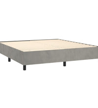 Boxspringbett mit Matratze & LED Hellgrau 160x200 cm Samt