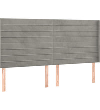 Boxspringbett mit Matratze & LED Hellgrau 160x200 cm Samt