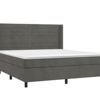 Boxspringbett mit Matratze & LED Dunkelgrau 180x200 cm Samt