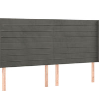 Boxspringbett mit Matratze & LED Dunkelgrau 180x200 cm Samt