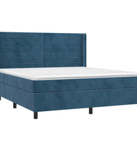Boxspringbett mit Matratze & LED Dunkelblau 180x200 cm Samt