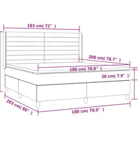 Boxspringbett mit Matratze & LED Dunkelblau 180x200 cm Samt