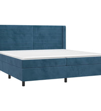Boxspringbett mit Matratze & LED Dunkelblau 200x200 cm Samt