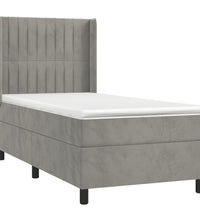 Boxspringbett mit Matratze & LED Hellgrau 80x200 cm Samt
