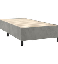 Boxspringbett mit Matratze & LED Hellgrau 80x200 cm Samt