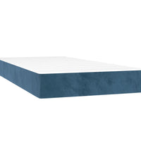 Boxspringbett mit Matratze & LED Dunkelblau 90x200 cm Samt