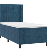 Boxspringbett mit Matratze & LED Dunkelblau 100x200 cm Samt