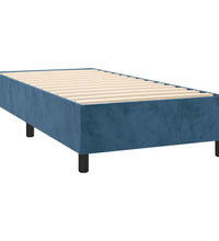 Boxspringbett mit Matratze & LED Dunkelblau 100x200 cm Samt