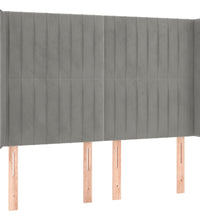 Boxspringbett mit Matratze & LED Hellgrau 140x190 cm Samt
