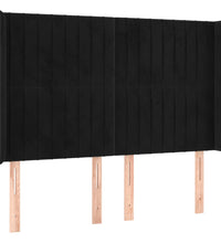 Boxspringbett mit Matratze & LED Schwarz 140x200 cm Samt