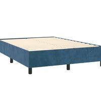 Boxspringbett mit Matratze & LED Dunkelblau 140x200 cm Samt