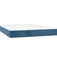 Boxspringbett mit Matratze & LED Dunkelblau 140x200 cm Samt