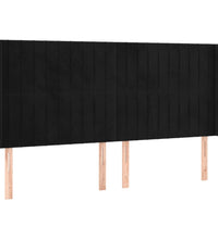 Boxspringbett mit Matratze & LED Schwarz 160x200 cm Samt