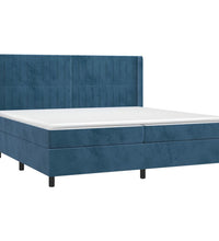 Boxspringbett mit Matratze & LED Dunkelblau 200x200 cm Samt