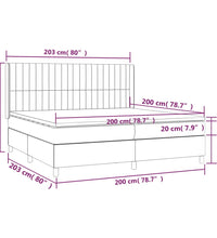 Boxspringbett mit Matratze & LED Dunkelblau 200x200 cm Samt