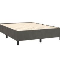 Boxspringbett mit Matratze & LED Dunkelgrau 140x190 cm Samt