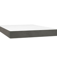 Boxspringbett mit Matratze & LED Dunkelgrau 140x190 cm Samt