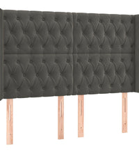Boxspringbett mit Matratze & LED Dunkelgrau 140x190 cm Samt