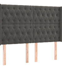 Boxspringbett mit Matratze & LED Dunkelgrau 140x200 cm Samt