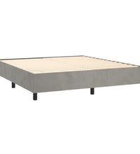 Boxspringbett mit Matratze & LED Hellgrau 160x200 cm Samt