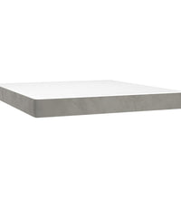 Boxspringbett mit Matratze & LED Hellgrau 160x200 cm Samt