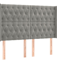 Boxspringbett mit Matratze & LED Hellgrau 160x200 cm Samt