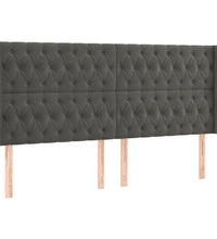 Boxspringbett mit Matratze & LED Dunkelgrau 180x200 cm Samt