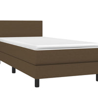 Boxspringbett mit Matratze & LED Dunkelbraun 80x200 cm Stoff