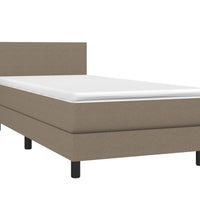 Boxspringbett mit Matratze & LED Taupe 90x200 cm Stoff