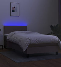 Boxspringbett mit Matratze & LED Taupe 90x200 cm Stoff