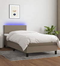 Boxspringbett mit Matratze & LED Taupe 90x200 cm Stoff