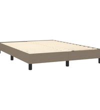 Boxspringbett mit Matratze & LED Taupe 140x200 cm Stoff
