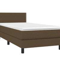 Boxspringbett mit Matratze & LED Dunkelbraun 80x200 cm Stoff