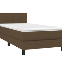 Boxspringbett mit Matratze & LED Dunkelbraun 80x200 cm Stoff