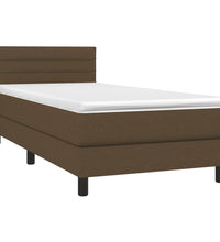 Boxspringbett mit Matratze & LED Dunkelbraun 80x200 cm Stoff