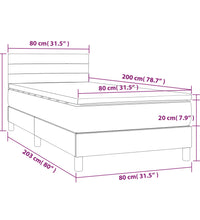 Boxspringbett mit Matratze & LED Dunkelbraun 80x200 cm Stoff