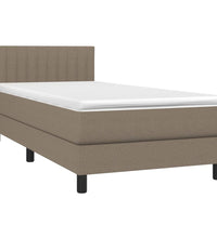 Boxspringbett mit Matratze & LED Taupe 90x200 cm Stoff