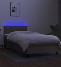 Boxspringbett mit Matratze & LED Taupe 90x200 cm Stoff