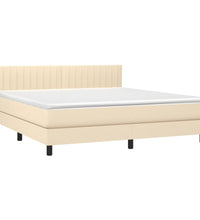 Boxspringbett mit Matratze & LED Creme 180x200 cm Stoff