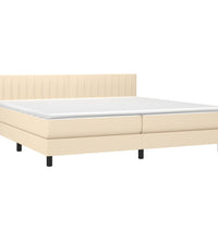 Boxspringbett mit Matratze & LED Creme 200x200 cm Stoff