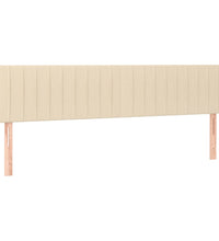 Boxspringbett mit Matratze & LED Creme 200x200 cm Stoff