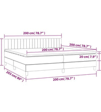 Boxspringbett mit Matratze & LED Creme 200x200 cm Stoff