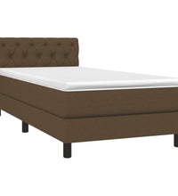 Boxspringbett mit Matratze & LED Dunkelbraun 80x200 cm Stoff