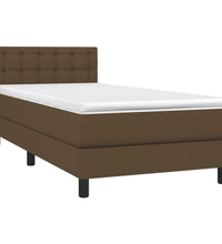 Boxspringbett mit Matratze & LED Dunkelbraun 80x200 cm Stoff