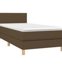 Boxspringbett mit Matratze & LED Dunkelbraun 80x200 cm Stoff