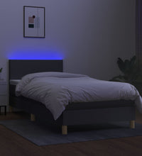 Boxspringbett mit Matratze & LED Dunkelbraun 80x200 cm Stoff