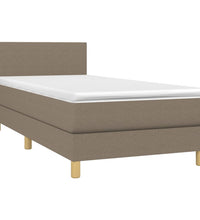 Boxspringbett mit Matratze & LED Taupe 90x200 cm Stoff