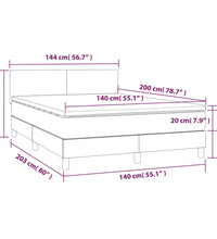 Boxspringbett mit Matratze & LED Taupe 140x200 cm Stoff